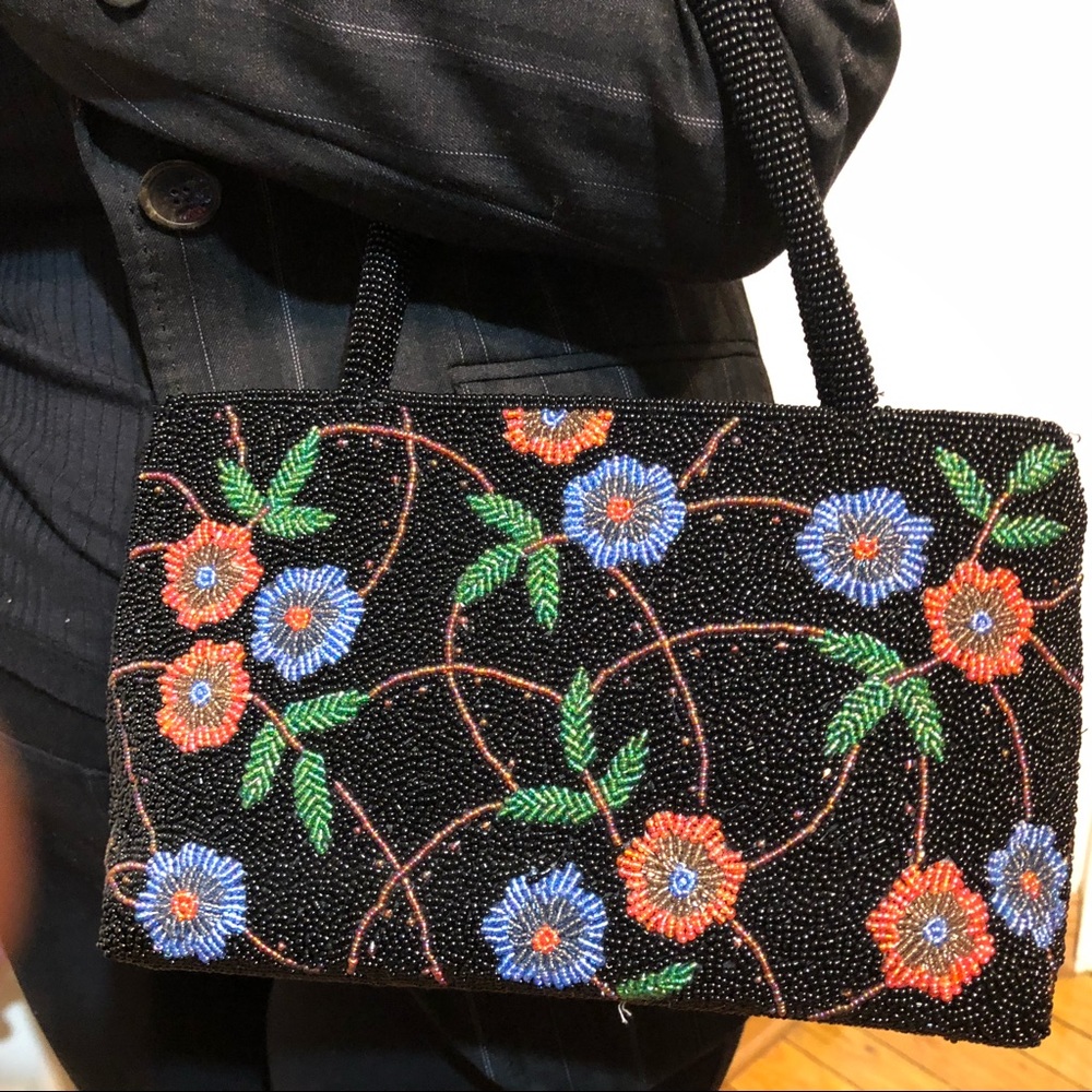 Ermo collection black multi beaded purse